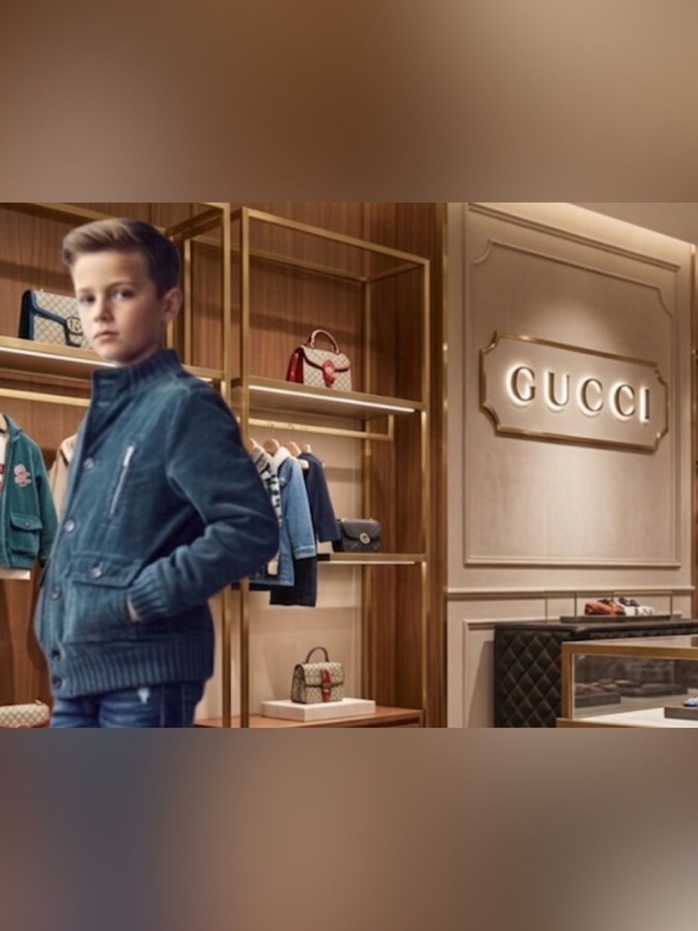 Authentic Gucci luxury designer boys corduroy jacket coat sz 8